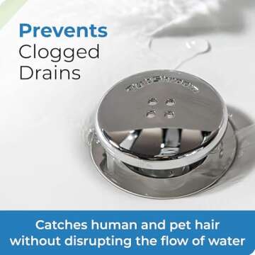 TubShroom Tub Drain Hair Catcher, Chrome – for Bathroom Drains, Fits 1.5” – 1.75” Bathtub an...