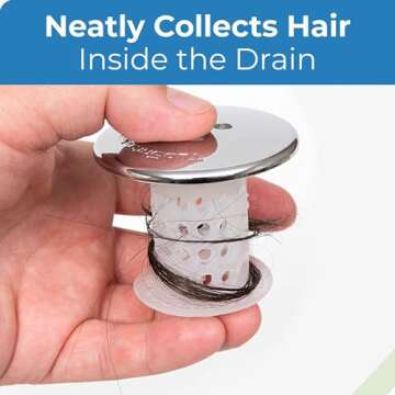 TubShroom Tub Drain Hair Catcher, Chrome – for Bathroom Drains, Fits 1.5” – 1.75” Bathtub and Shower Drains, White