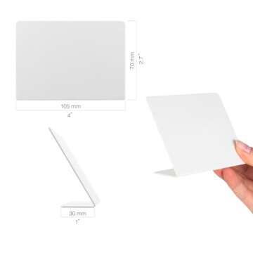 Set of 15 Mini White Chalkboard Signs 3 x 4 inches - Whiteboard Signs Desktop, Food Signs for Party Buffet, Food Display Card, Tabletop Chalkboards for Kitchen, Standing Menu Black Boards for Wedding