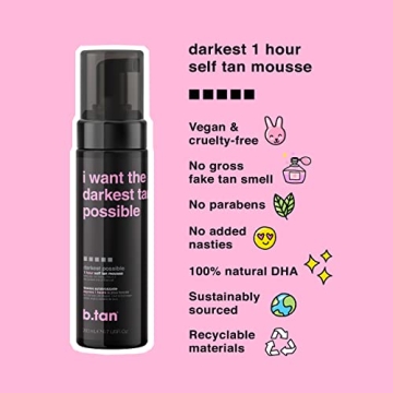 b.tan Ultra Dark Self Tanner Mousse for the Darkest Tan