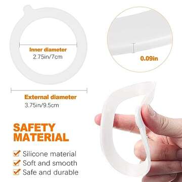 8pcs 3.75" Silicone Jar Gaskets Silicone Gasket, Rubber Seals for Glass Jars, Leak Proof Jar Seal Ac...