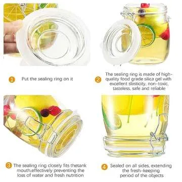 8pcs 3.75" Silicone Jar Gaskets Silicone Gasket, Rubber Seals for Glass Jars, Leak Proof Jar Seal Accessories, Suitable for Mason Jars Jar Lids