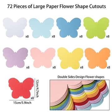 Vibrant 72Pcs Butterfly Cutouts Paper Butterflies for Craft Projects