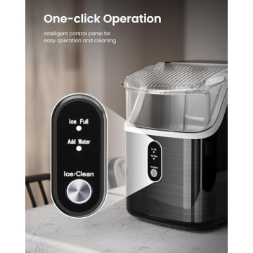 Kismile Nugget Ice Maker 35Lbs/24H Self-Cleaning Portable