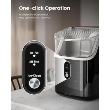 Kismile Nugget Ice Maker 35Lbs/24H Self-Cleaning Portable