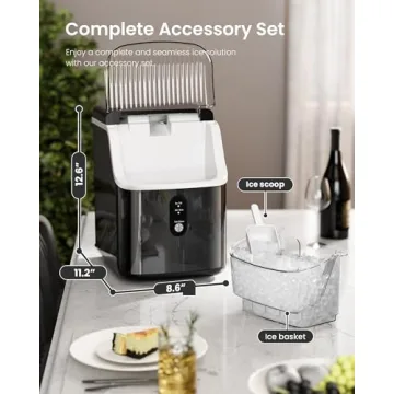 Kismile Nugget Ice Maker 35Lbs/24H Self-Cleaning Portable