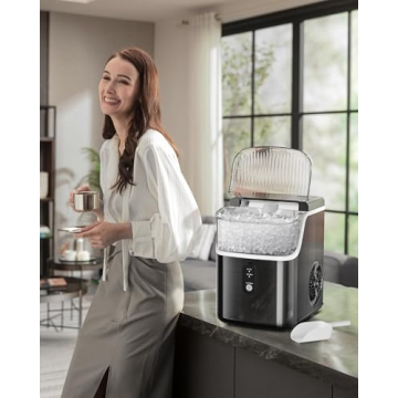 Kismile Nugget Ice Maker 35Lbs/24H Self-Cleaning Portable
