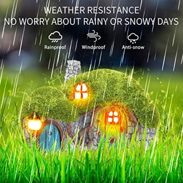 Charming Solar Garden House Statue for Home Decoration