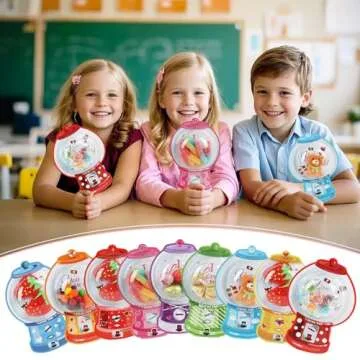 45 Pack Valentine's Day Cards for Kids Classroom, Valentines Candy Cards with Bubble Gum Machine Designs, DIY Craft Treat Holder for School Valentines Exchange Presents, Not Included Candy (Hearts)