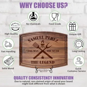 Tayfus Personalized Wooden Cutting Boards for Men