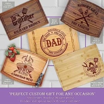 Tayfus Personalized Wooden Cutting Boards for Men