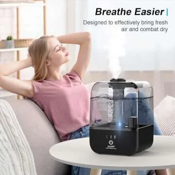 Cool Mist Humidifier, Ultrasonic Air Humidifiers for Bedroom Babies Home, 4.5L Large Top Fill Desk H...
