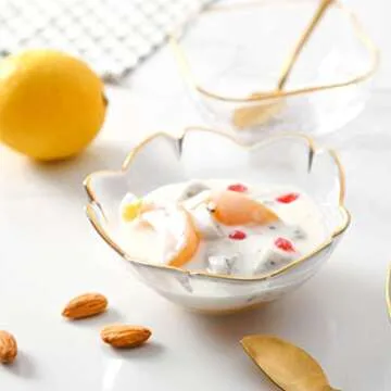 UPKOCH Glass Bowls Sakura Flower Shape Salad Bowl for Rice Soup Noodles Mixing Ice Cream Cereal Snacks Serving Bowl