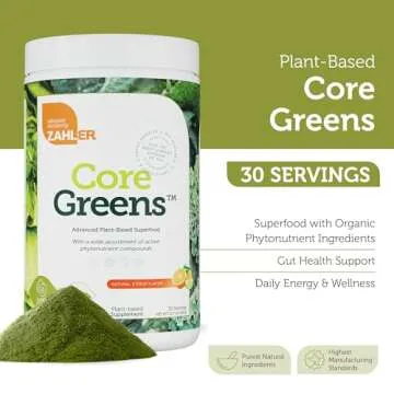 Zahler Core Greens Powder - Organic Greens Superfood Powder - Phytonutrient Rich Super Greens Powder...