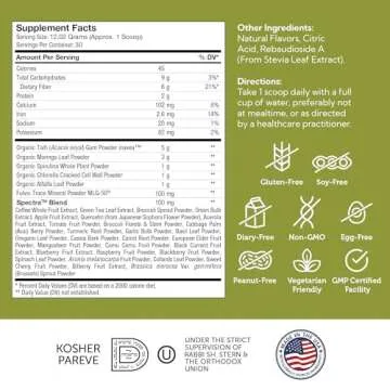 Zahler Core Greens Powder - Organic Greens Superfood Powder - Phytonutrient Rich Super Greens Powder with Spirulina, Chlorella & More - Kosher Non GMO Green Juice/Green Smoothie Powder, Citrus Flavor