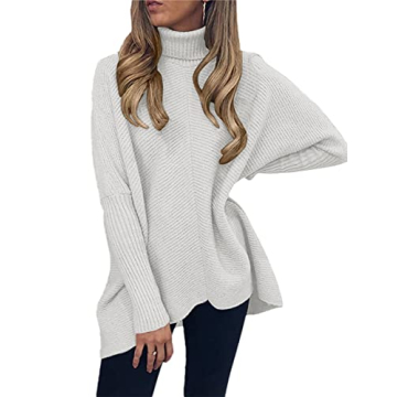 ANRABESS Women's Cozy Turtle Neck Sweater for All Seasons
