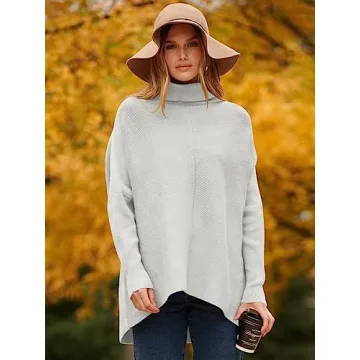 ANRABESS Women's Cozy Turtle Neck Sweater for All Seasons