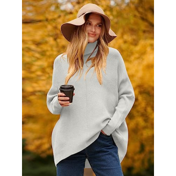 ANRABESS Women's Cozy Turtle Neck Sweater for All Seasons