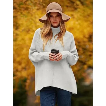 ANRABESS Women's Cozy Turtle Neck Sweater for All Seasons