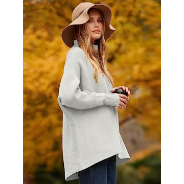 ANRABESS Women's Cozy Turtle Neck Sweater for All Seasons