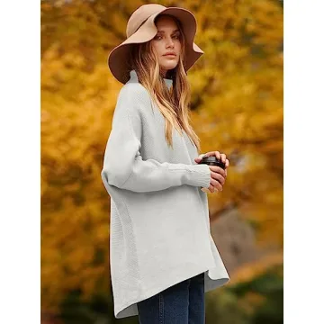 ANRABESS Women's Cozy Turtle Neck Sweater for All Seasons