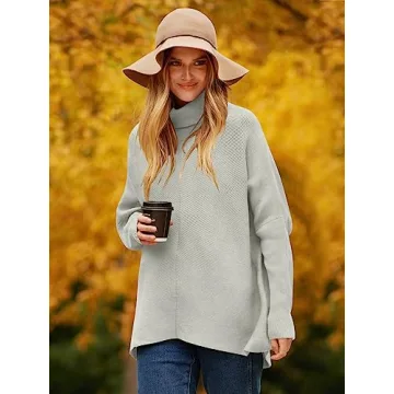 ANRABESS Women's Cozy Turtle Neck Sweater for All Seasons