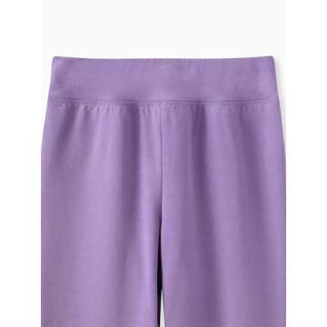 PATPAT Girls Purple Fleeced Leggings High Waist Yoga Pants Leggings for Girls Size 8-9 Years