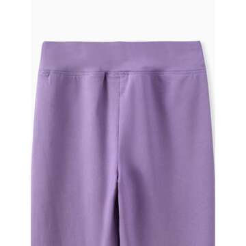 PATPAT Girls Purple Fleeced Leggings High Waist Yoga Pants Leggings for Girls Size 8-9 Years