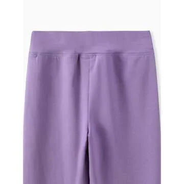 PATPAT Girls Purple Fleeced Leggings High Waist Yoga Pants Leggings for Girls Size 8-9 Years