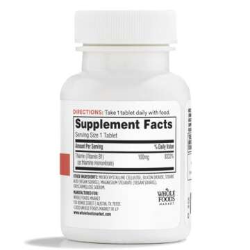 365 by Whole Foods Market, Vitamin B1 100Mg, 100 Tablets