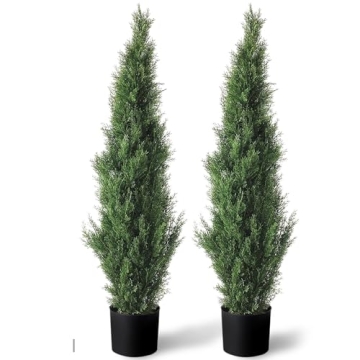 Two 4 Feet Artificial Cedar Trees for Beautiful Décor