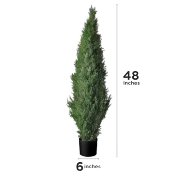Two 4 Feet Artificial Cedar Trees for Beautiful Décor