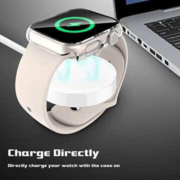 EWUONU 2 Pack Hard PC Case for Apple Watch Series 9 Series 8/7 41mm Screen Protector, Tempered Glass Film Hard Bumper Anti-Scratch HD Ultra-Thin Protective Cover for iWatch Series 9/8/7 41mm, Clear