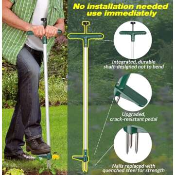 Walensee Weed Puller, Stand Up Weeder Hand Tool, Long Handle Garden Weeding tool with 3 Claws, Hand Weed Hound Weed Puller for Dandelion, Standup Weed Root Pulling Tool and Picker, Grabber (1 pack)