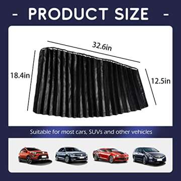 ZATOOTO Car Side Window Sun Shades - Front Privacy Magneic Black 2 Pcs Automotive Covers - Sunshades Curtain Prevent Glare and UV Rays for Baby