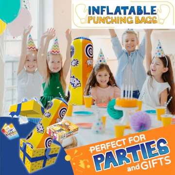 INFLATABLE DUDES Target Bag - Double-Sided - Ninja & Dinosaur 47 Inches - Kids Punching Bag | Already Filled with Sand| Bop Bag | Boxing | Punching Bag for Kids- (Rex and Nobi)