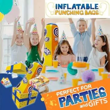 INFLATABLE DUDES Target Bag - Double-Sided - Ninja & Dinosaur 47 Inches - Kids Punching Bag | Already Filled with Sand| Bop Bag | Boxing | Punching Bag for Kids- (Rex and Nobi)