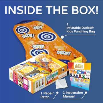 INFLATABLE DUDES Target Bag - Double-Sided - Ninja & Dinosaur 47 Inches - Kids Punching Bag | Already Filled with Sand| Bop Bag | Boxing | Punching Bag for Kids- (Rex and Nobi)