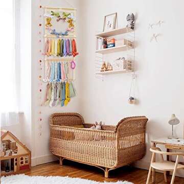 POVETIRE Headband Holder Hair Bows Organizer for Girls,Baby Headbands Hair Accessories Organizer Storage Wall Hanging Decor for Nursery Toddler Girls Room