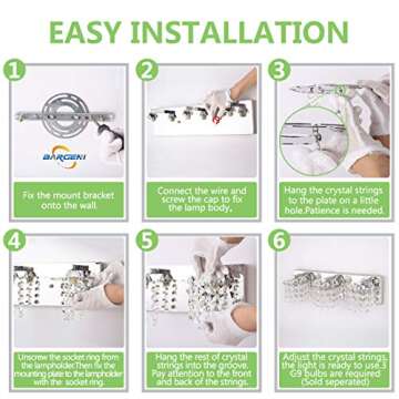 Vanity Light,Bathroom Light Fixtures,Wall Sconce with Crystal Drops,Polished Chrome Finish Bathroom Lighting, 3-Light Vanity Light Over Mirror