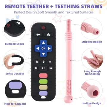 Yinghezu Baby Teething Toys Set BPA Free Remote & Sticks