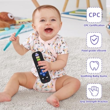 Yinghezu Baby Teething Toys Set BPA Free Remote & Sticks