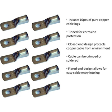 2/0 AWG Copper Battery Cable Kit with Connectors & Tubing