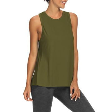 Bestisun Open Back Workout Shirts for Women