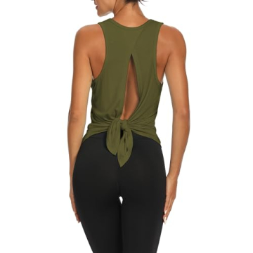 Bestisun Open Back Workout Shirts for Women