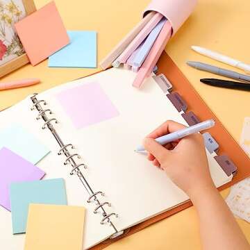 Colarr Bible Journaling Kit 66 Bible Tabs 14 Blank Tabs 6 Pads Pastel Transparent Sticky Notes 12 Aesthetic Cute Highlighters 10 Quick Dry Ink Pens 3 Write Stencils for Christian Gift(Pastel Color)