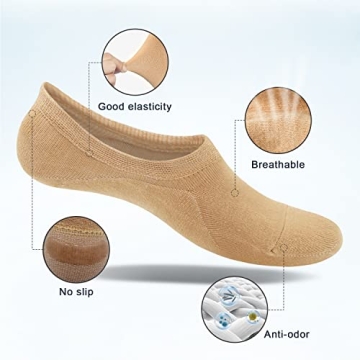 SIXDAYSOX Women's Low Cut No Show Socks for Comfort