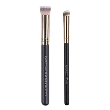ENERGY Kabuki Brushes Set - Mini Flat Top & Slant Concealer Brush Set for Eyes