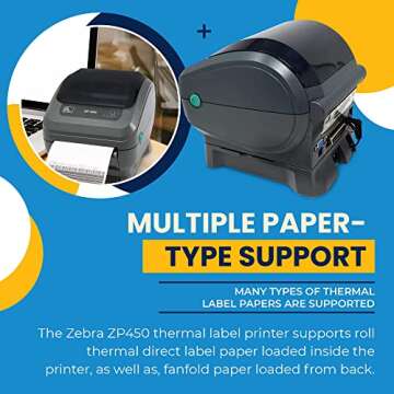 Zebra ZP450 (ZP 450) Label Thermal Bar Code Printer | USB, Serial, and Parallel Connectivity 203 DPI Resolution | Made for UPS WorldShip | Includes Software