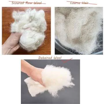 Wool Stuffing, Dehaired Wool Filler, Organic Wool Filling, Animal Fiber Used for Batting, Spinning, Felting, Dryer Balls and Wool Roving, 1 Pound/Bag